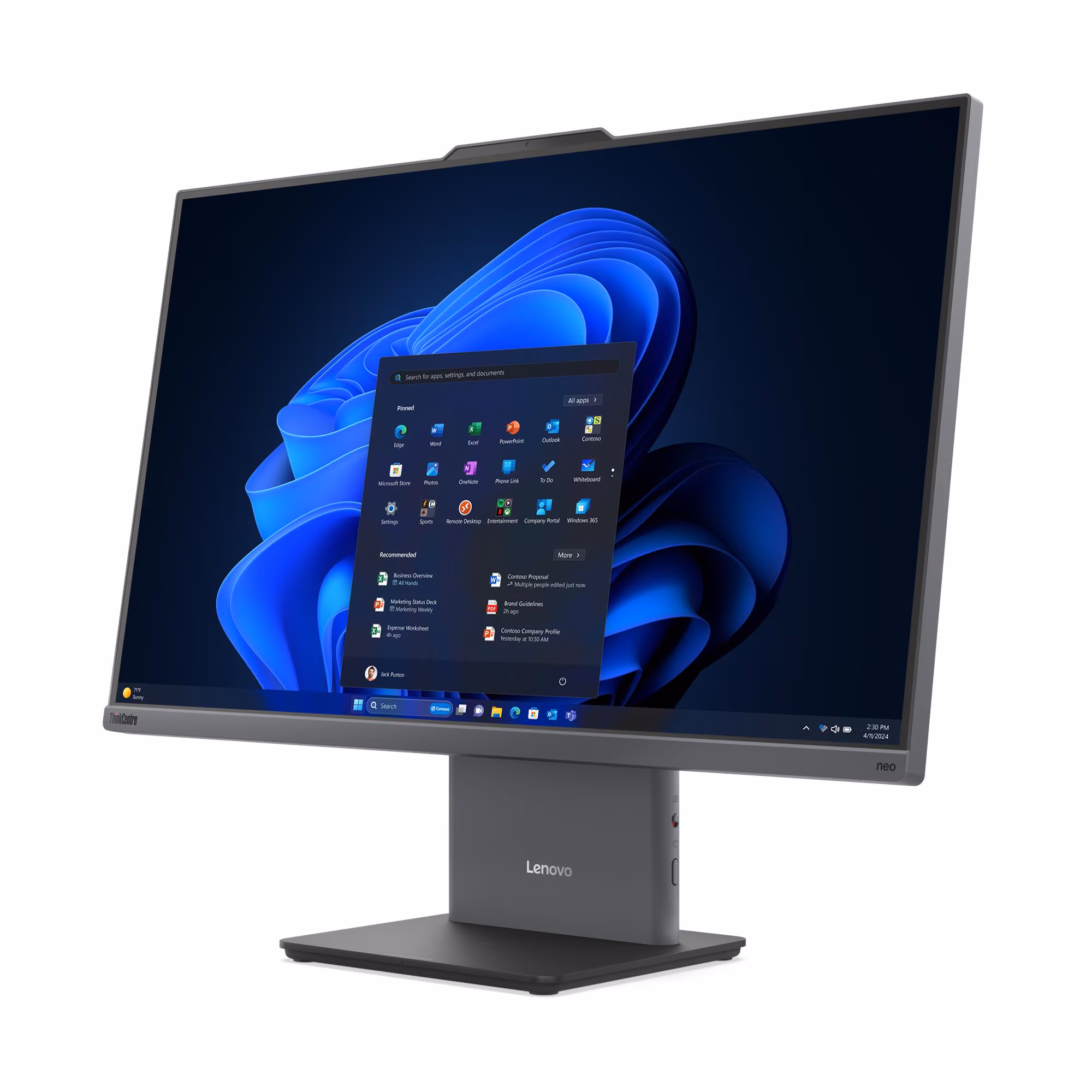 Lenovo ThinkCentre neo 50a 24 Gen 6 LNL All-in-One Desktop Intel Core Ultra 7 256V, 16 GB DDR5 RAM, 512GB SSD Storage, 24" Non-Touch Display, Microsoft Office 2019 Pro, Windows 11 Pro, 1 Year