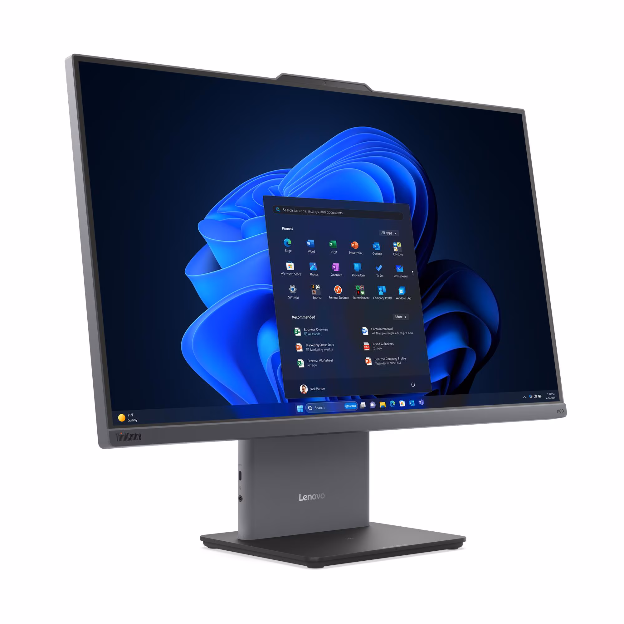 Lenovo ThinkCentre neo 50a 24 Gen 6 LNL All-in-One Desktop Intel Core Ultra 7 256V, 16 GB DDR5 RAM, 512GB SSD Storage, 24" Non-Touch Display, Microsoft Office 2019 Pro, Windows 11 Pro, 1 Year
