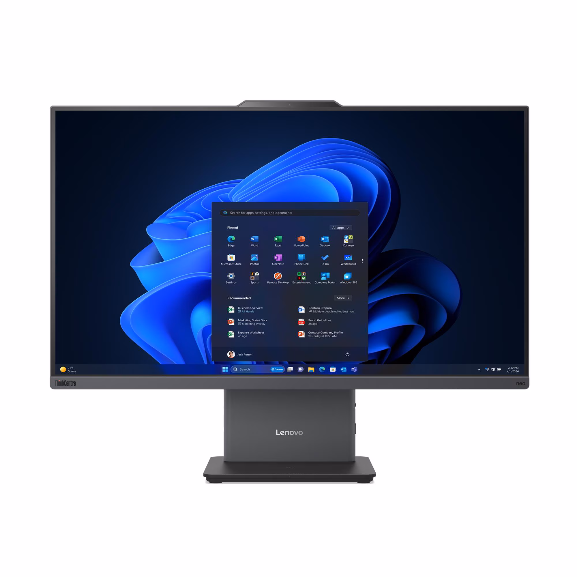 Lenovo ThinkCentre neo 50a 24 Gen 6 LNL All-in-One Desktop Intel Core Ultra 7 256V, 16 GB DDR5 RAM, 512GB SSD Storage, 24" Non-Touch Display, Microsoft Office 2019 Pro, Windows 11 Pro, 1 Year